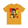 Afrocentric Pop Art Tee Shirt in mustard.