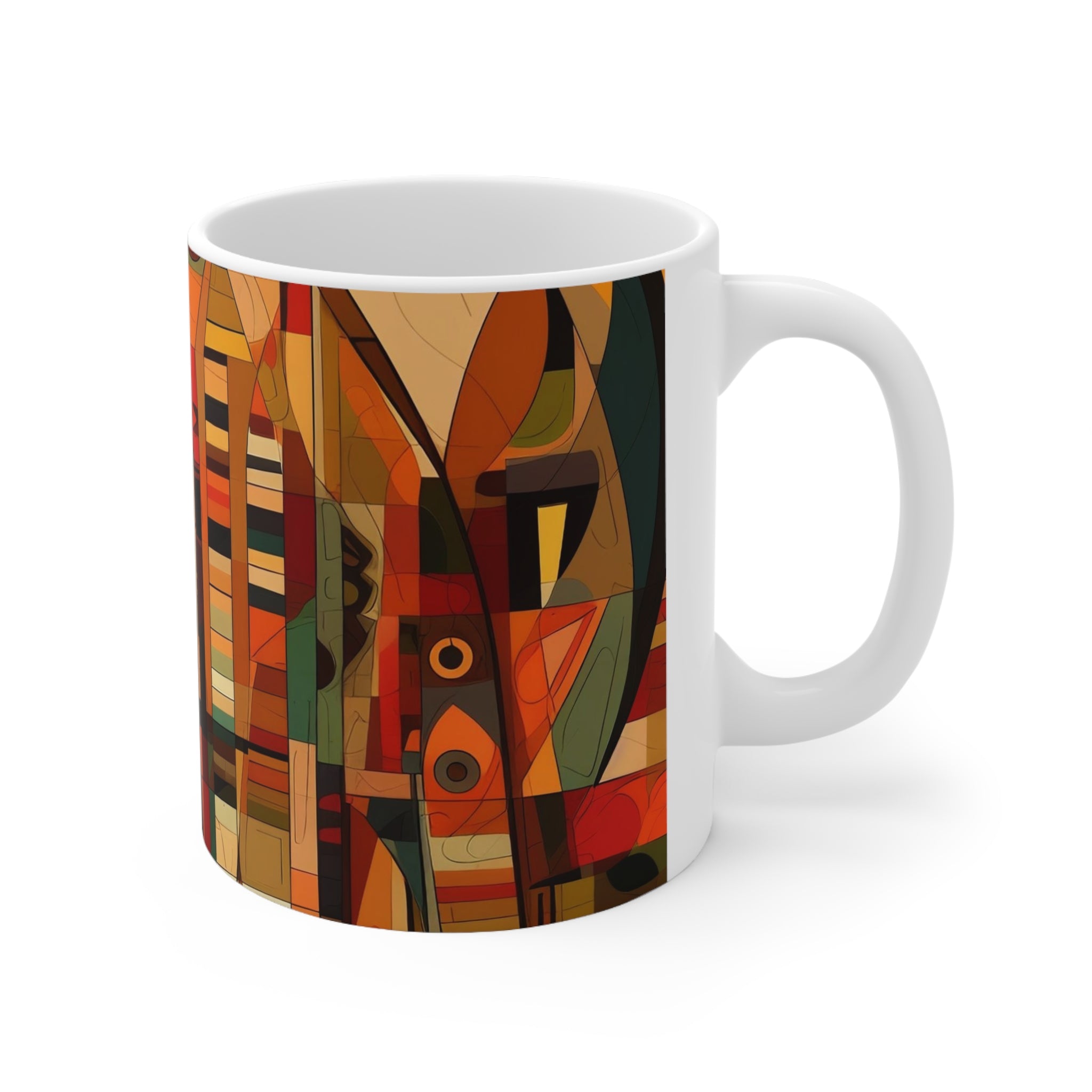 Right hand view of Afrocentric Abstract Coffee Mug - Style No. 04