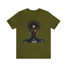Afrocentric Bantu Knots Tee in olive.