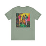 Black Men Golfers Tee Shirt featuring vibrant, colorful golf-inspired design. Perfect golfing attire for African American men who love the sport and celebrate Black culture in golf.