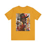 Gangster Black Cowboy Tee featuring a cartoon-style African American cowboy in a graffiti collage design. A bold, edgy Afrocentric pop art-style shirt blending Western and urban street culture.