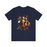 Black Roller Skaters Hip Hop Tee Shirt featuring a stylish Black man and women roller skating in vibrant Afrocentric streetwear; adult unisex top celebrating Black culture, retro skating vibes, and urban fashion.