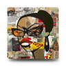 Boss Babe Black Girl Acrylic Wall Clock featuring a cartoon-style Black woman named Markeisha in a bold graffiti art design. Afrocentric modern wall decor celebrating Black girl magic, style, and empowerment.