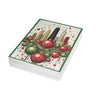 Chicago Skyline Christmas Card featuring the John Hancock Building decorated with festive ornaments, Windy City holiday greeting card available as a single card or multipack with envelopes. (30 cards)