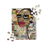 Boss Babe Black Woman Puzzle Cartoon Graffiti Style Jigsaw Puzzle African American Girl Fashion Stylish Yellow Frame Eyeglasses Art Family Game Gift. When completed, frame this jigsaw puzzle and hang to add to your decor.