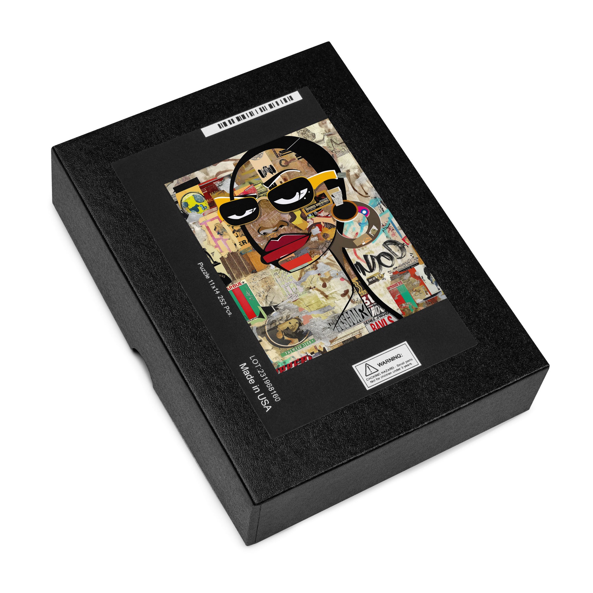 Boss Babe  Black Woman Puzzle Cartoon Graffiti Style Jigsaw Puzzle African American Girl Fashion Stylish Yellow Frame Eyeglasses Art Family Game Gift.  When completed, frame this jigsaw puzzle and hang to add to your decor.