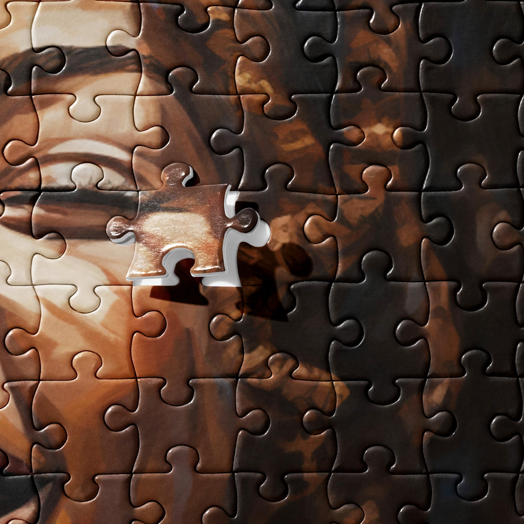 Afro Locs Girl Jigsaw Puzzle featuring a beautiful African American woman with natural locs, smiling radiantly. A celebration of Black beauty, culture, and self-love with vibrant artwork perfect for puzzle enthusiasts and art lovers.
