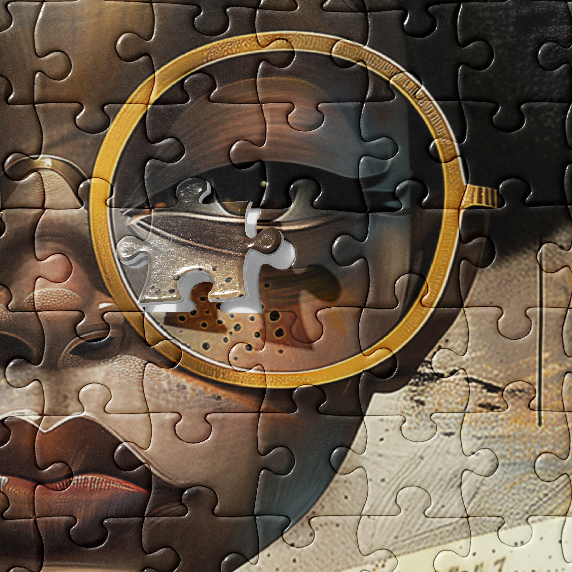 Rosa Parks Jigsaw Puzzle featuring Afrocentric artwork honoring the Civil Rights icon and the Montgomery Alabama Bus Boycott, ideal for art therapy or as an educational gift.