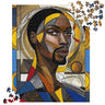 Black Saint Jigsaw Puzzle featuring an Afrocentric abstract mosaic of Black Jesus. A powerful and artistic tribute to Black spirituality, culture, and faith, perfect for art therapy and meaningful gifting.
