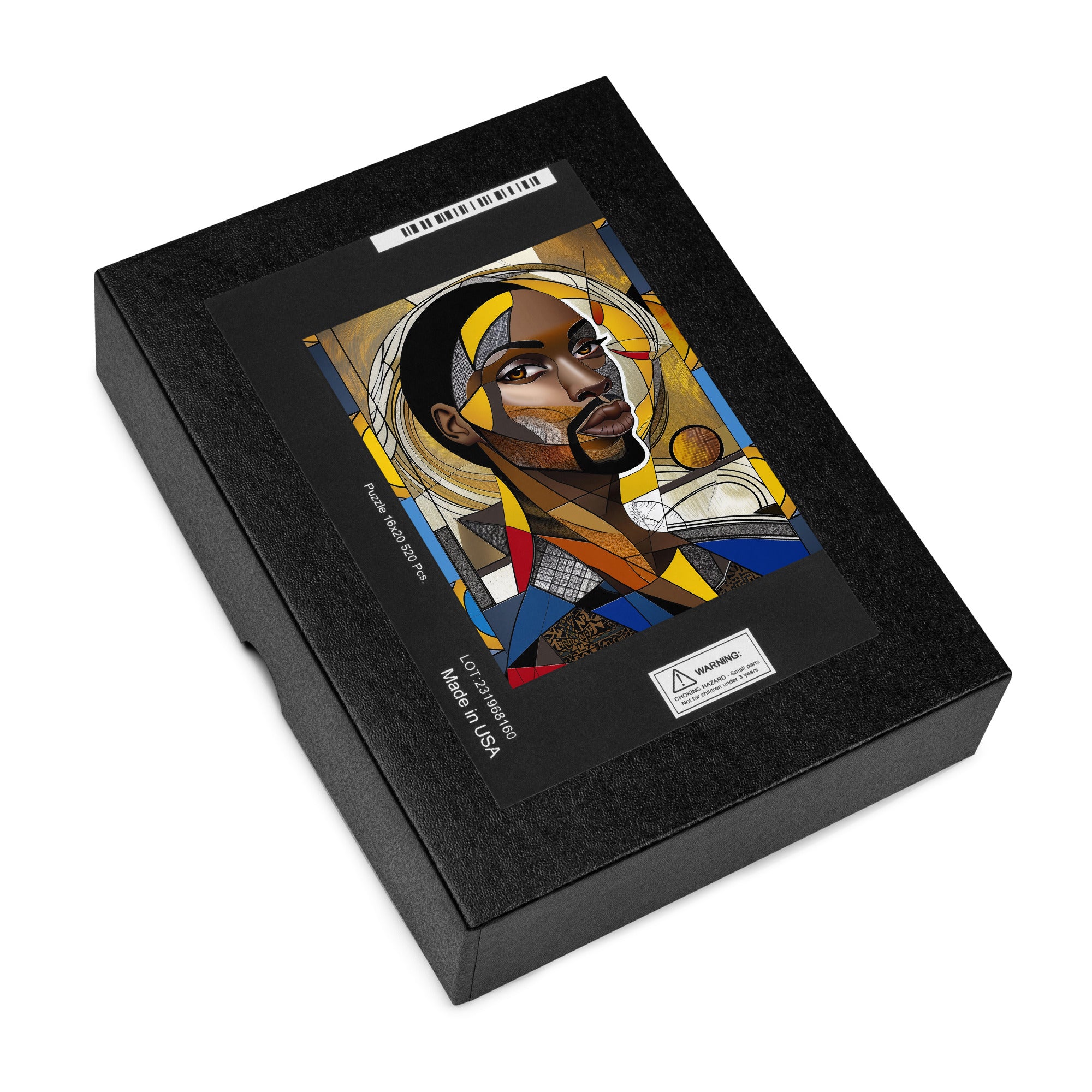 Black Saint Jigsaw Puzzle featuring an Afrocentric abstract mosaic of Black Jesus. A powerful and artistic tribute to Black spirituality, culture, and faith, perfect for art therapy and meaningful gifting.