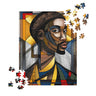 Black Saint Jigsaw Puzzle featuring an Afrocentric abstract mosaic of Black Jesus. A powerful and artistic tribute to Black spirituality, culture, and faith, perfect for art therapy and meaningful gifting.