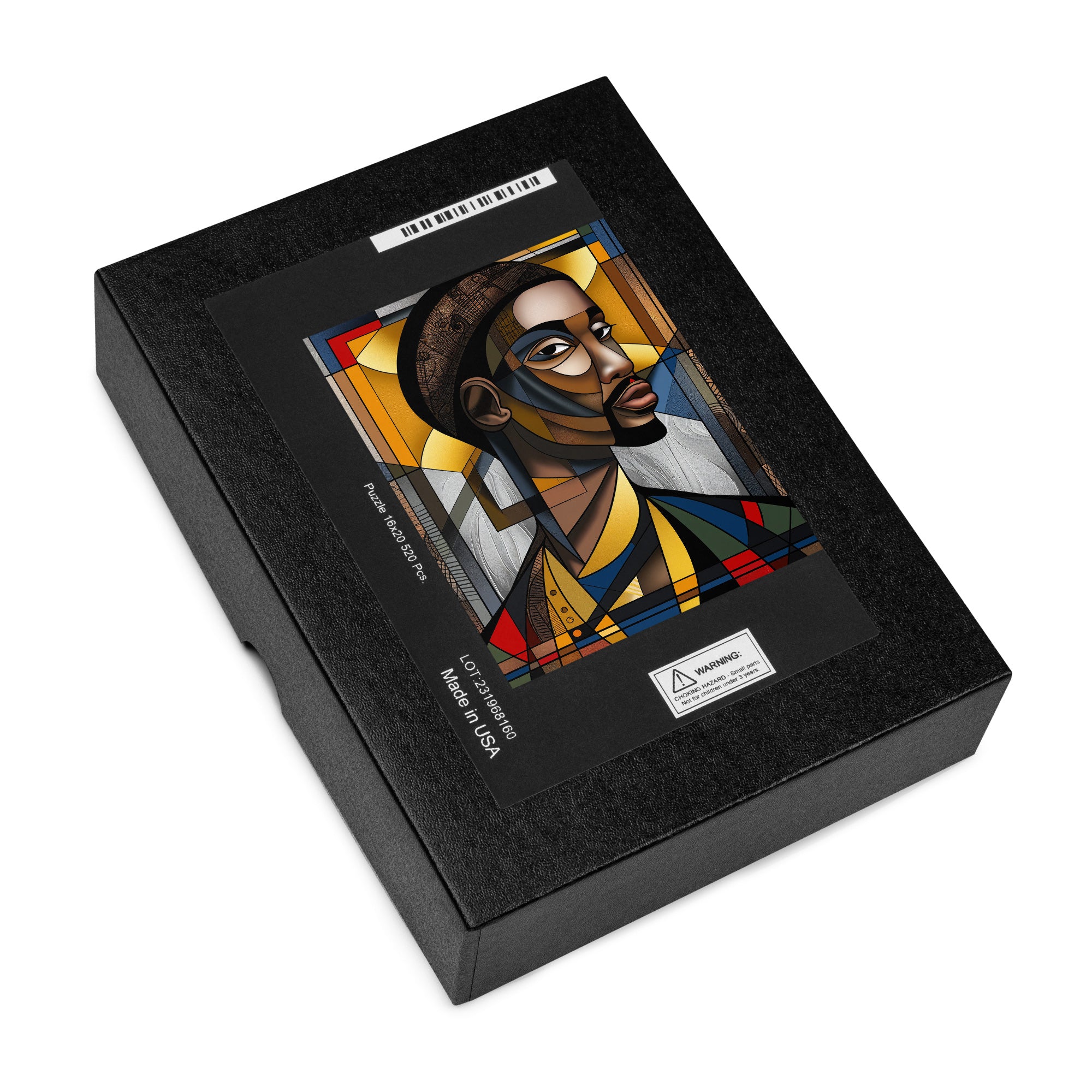 Black Saint Jigsaw Puzzle featuring an Afrocentric abstract mosaic of Black Jesus. A powerful and artistic tribute to Black spirituality, culture, and faith, perfect for art therapy and meaningful gifting.