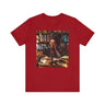 Black Girl Student Tee featuring a happy Black girl with dreadlocks studying in a library, surrounded by books. A stylish and empowering shirt celebrating Black college students and education.