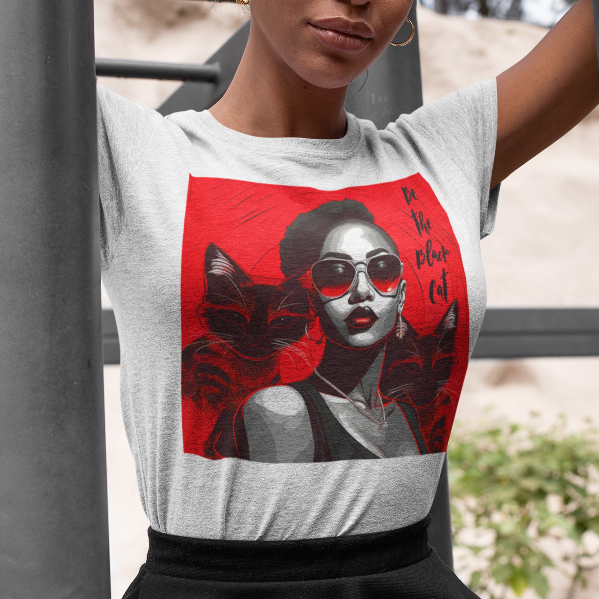 Black Woman Be the Black Cat Tee Shirt.