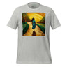 Follow the Yellow Brick Road Tee Afro Woman Tshirt in athletic heather.