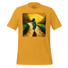 Follow the Yellow Brick Road Tee Afro Woman Tshirt in mustard.