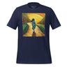 Follow the Yellow Brick Road Tee Afro Woman Tshirt in navy.