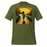 Follow the Yellow Brick Road Tee Afro Woman Tshirt in olive.