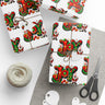 This festive gift wrapping paper features the word "Joy" in bold, cheerful lettering, beautifully accented with a happy African American Santa Claus.