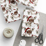 Black Santa Claus Candy Cane Wrapping Paper featuring African American Santa in red and white festive design, perfect for Afrocentric holiday gifts and Christmas celebrations.