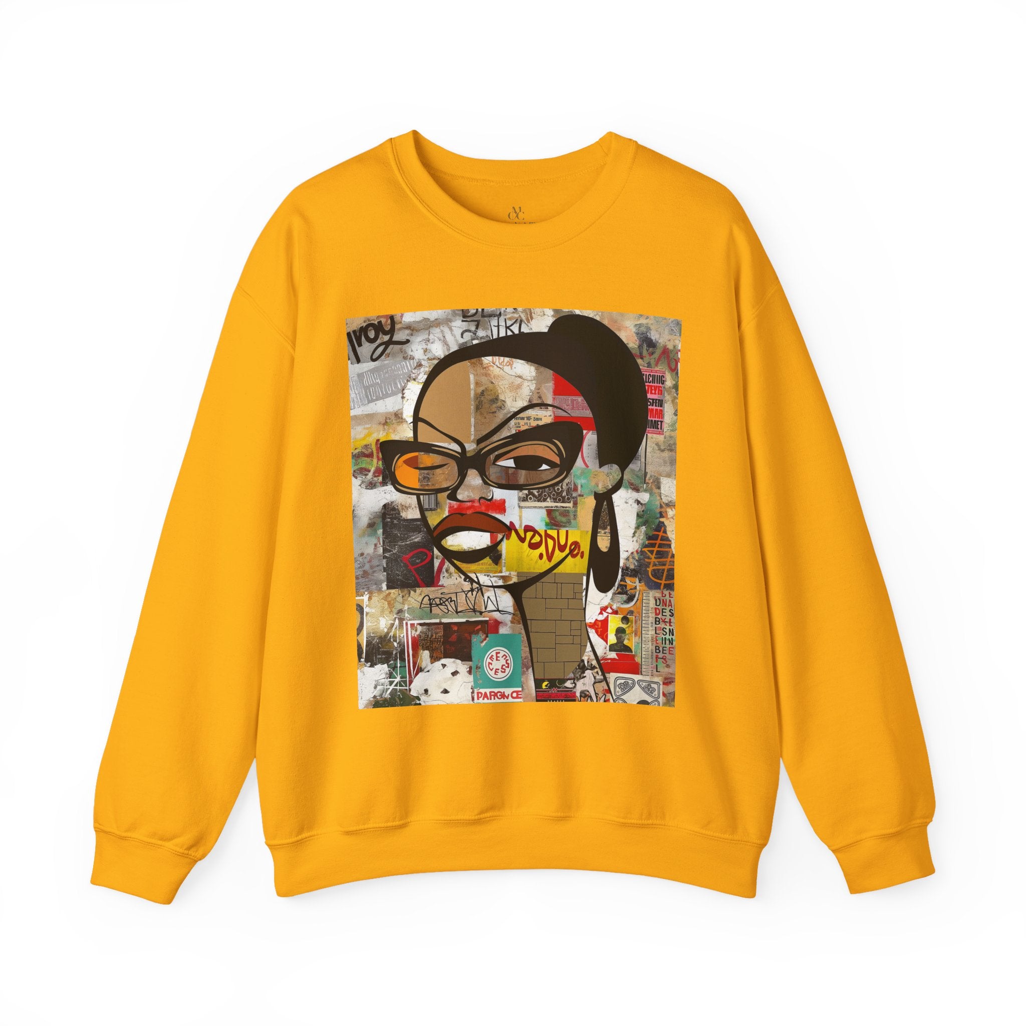 Boss Babe sweatshirt featuring an abstract cartoon Black girl named Markeisha in bold graffiti style, celebrating confidence, melanin, and empowerment.