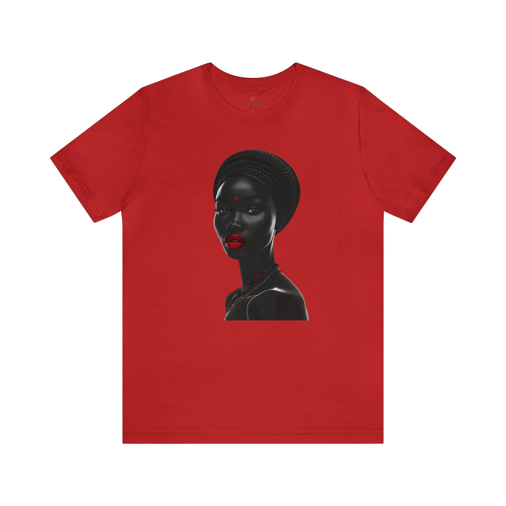 Afrocentric Black Beauty tee shirt in red.