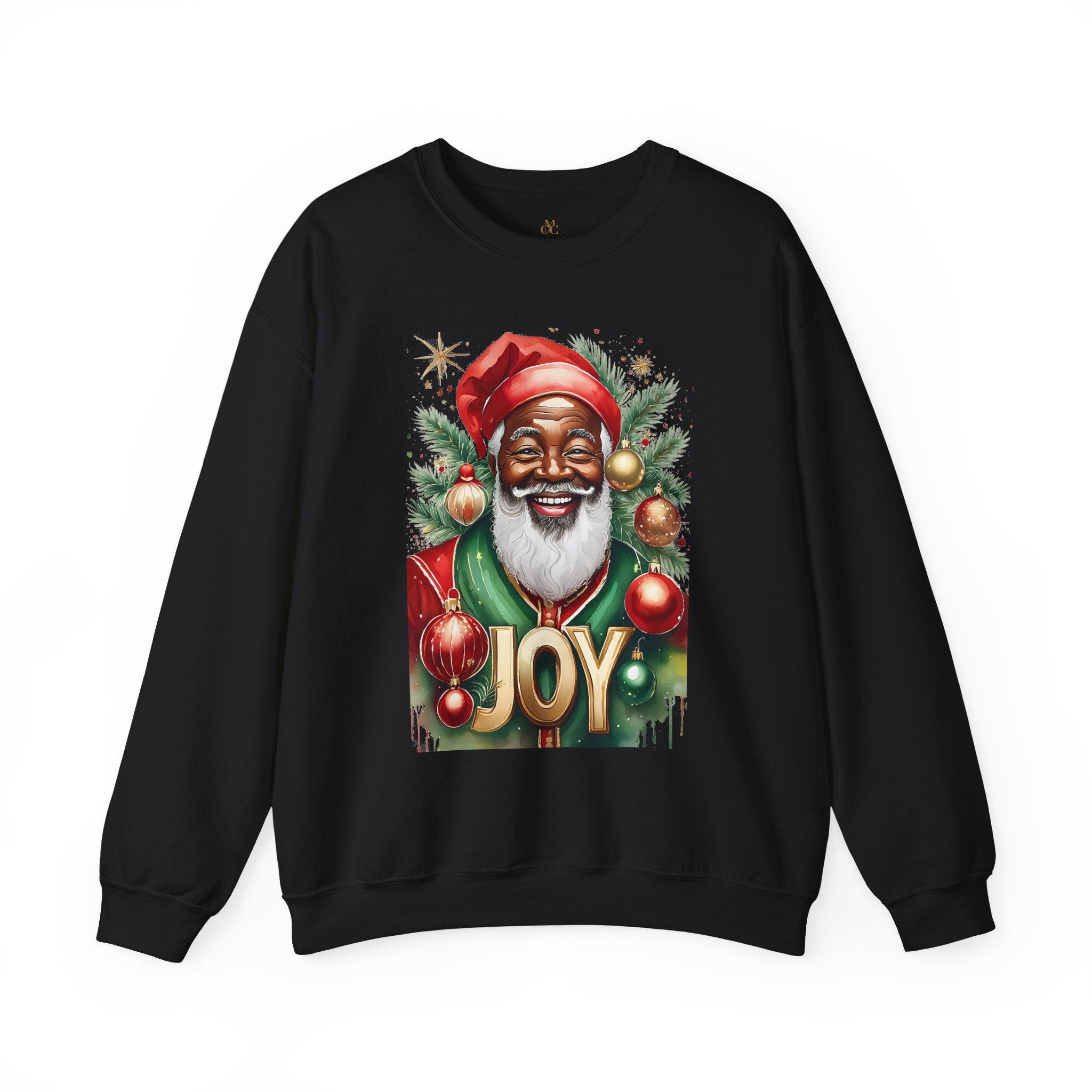 Black Santa Christmas Sweatshirt Joy Holiday Sweatshirt