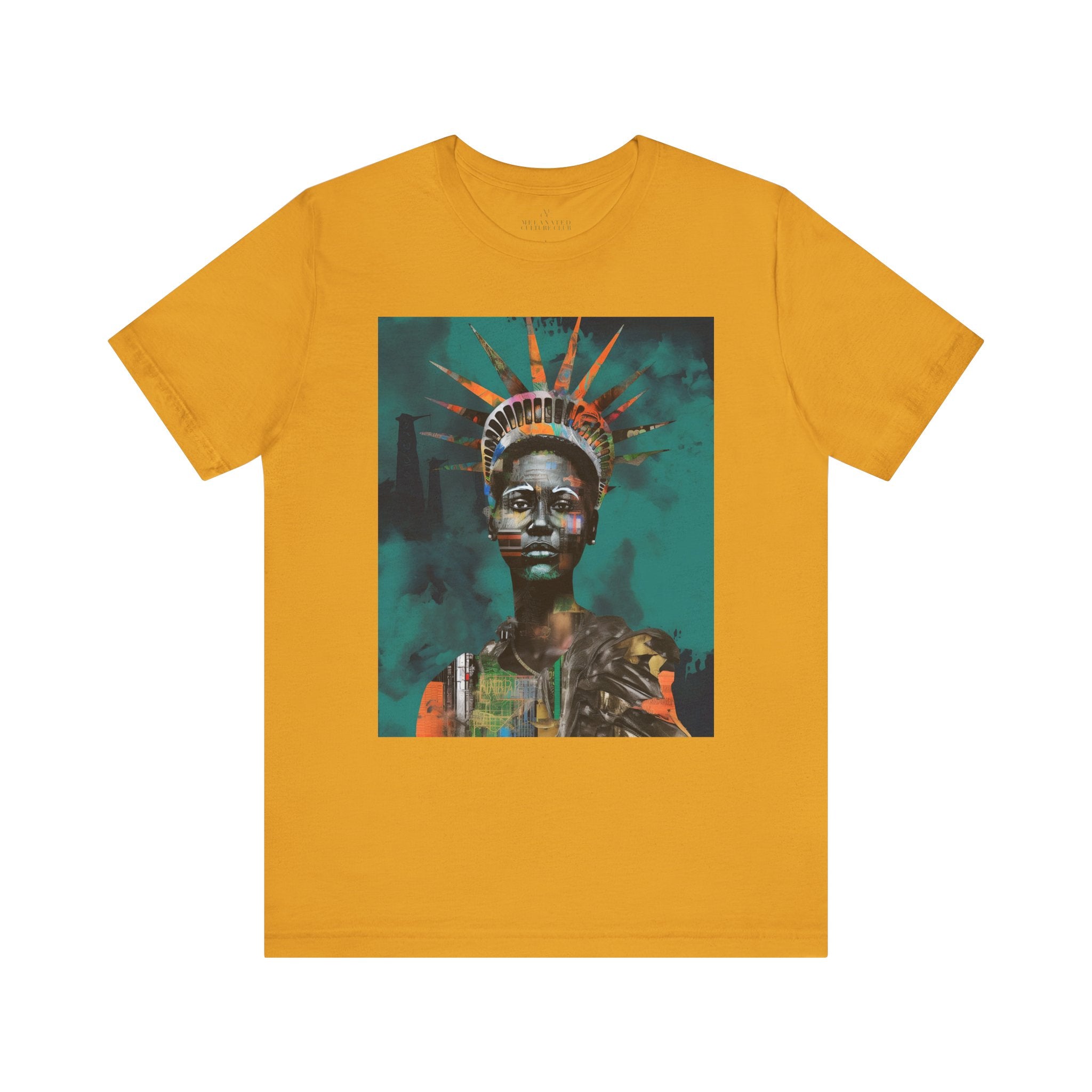 African American Statue of Liberty Tee in mustard.