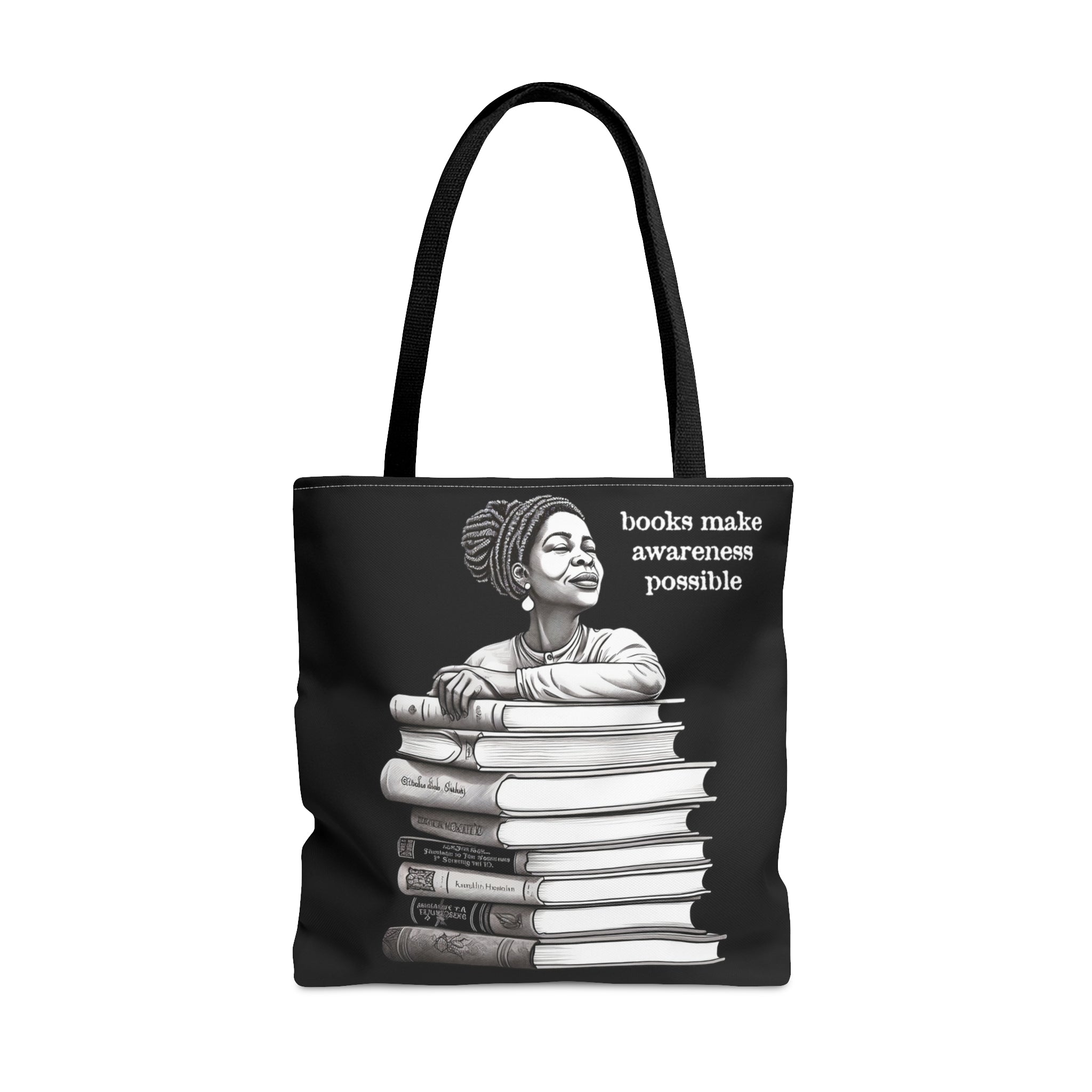 Stack of Books Tote Bag Learn from Books Black Woman Tote.