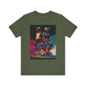 Black Girls Roller Skating Tee Afrocentric Skaters in military green.