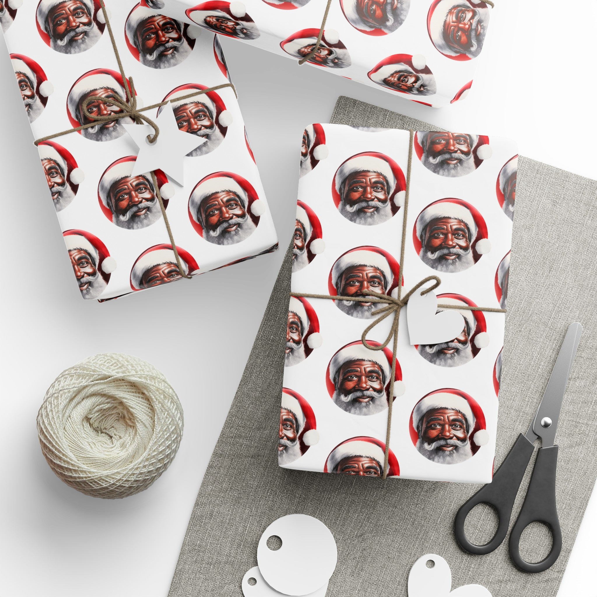 Black Santa Claus Gift Wrapping Paper.