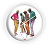 Round Wall Clock featuring African American Male Golfers