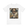 Rosa Parks Mugshot T-Shirt featuring her 1955 booking photo in a bold graphic design. Afrocentric streetwear style honoring civil rights history and Black heritage.