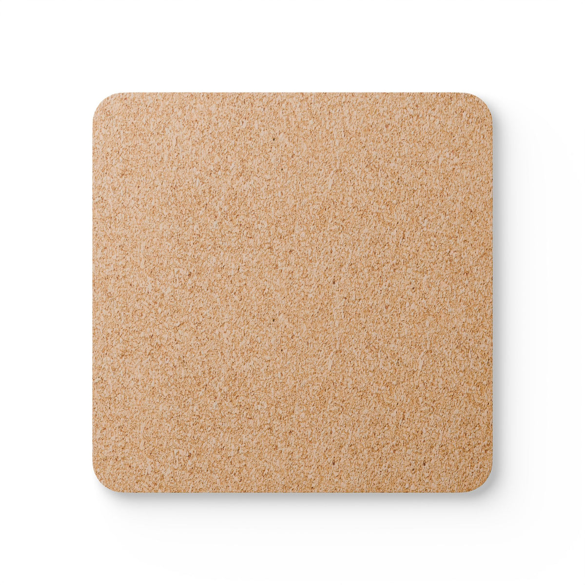 Back cork view of African Mask beverage coaster, displayed against a white background.