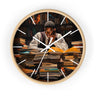 Black Male Student Round Wall Clock