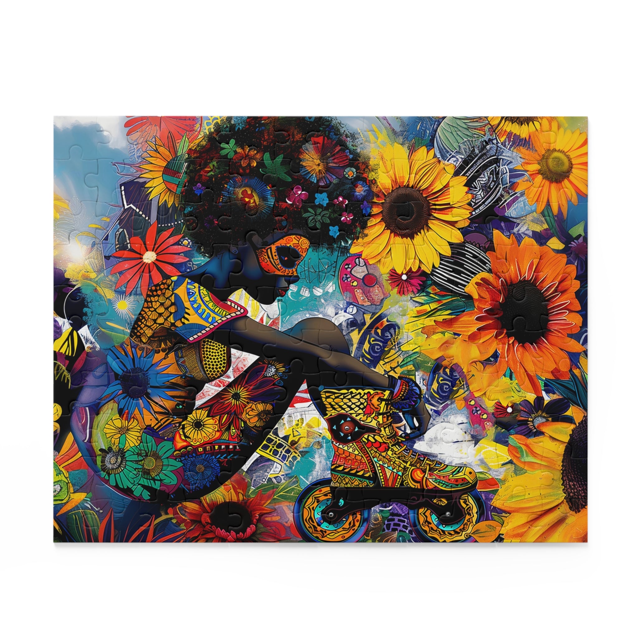 Psychedelic Roller Skater Jigsaw Puzzle in 8" x 10" size.