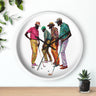 Round Wall Clock featuring African American Male Golfers