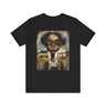 Rosa Parks Mugshot T-Shirt featuring her 1955 booking photo in a bold graphic design. Afrocentric streetwear style honoring civil rights history and Black heritage.