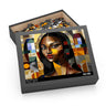 Abstract Mona Lisa Puzzle Featuring African American Woman