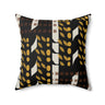 African Mud Cloth Faux Suede Square Pillow with bold geometric tribal patterns in earthy tones. African print sofa pillow featuring Afrocentric design, perfect for modern, bohemian, or culturally inspired home decor.