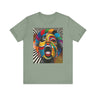 Black woman pop art tee, Afrocentric graphic shirt, scream comic tee, retro 70s psychedelic top, Black streetwear fashion, Afro pop culture shirt, vibrant Black woman art tee, halftone retro t-shirt, Afro art clothing, bold comic style tee