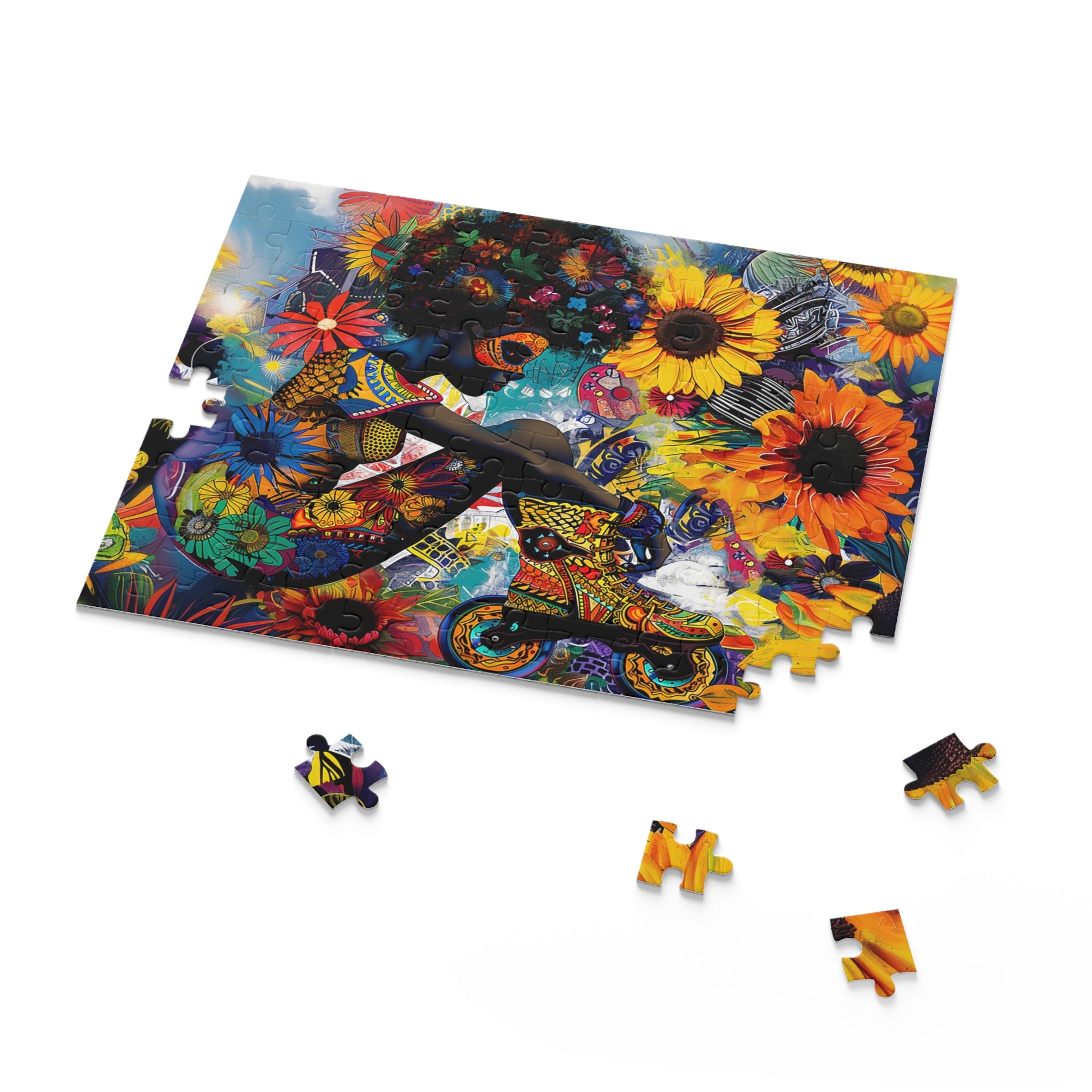 Psychedelic Roller Skater Jigsaw Puzzle in 8" x 10" size.