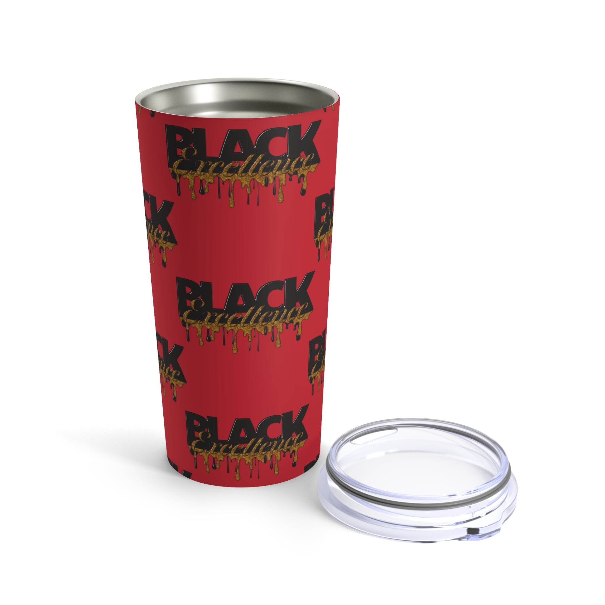 Stay hydrated in style with our Black Excellence Tumbler! This 20oz reusable, eco-friendly stainless steel tumbler features the words “Black Excellence in black and gold, inspiring you to always strive to greatness.