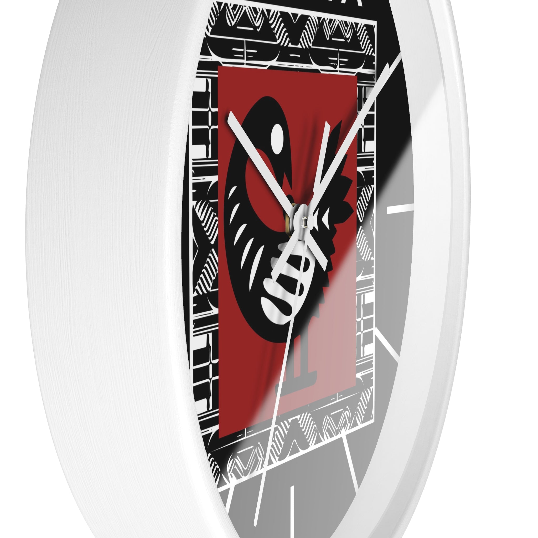 Adinkra Sankofa Wall Clock featuring the Ghanaian “Go Back and Get It” bird symbol. Afrocentric wall decor celebrating African heritage and ancestral wisdom.