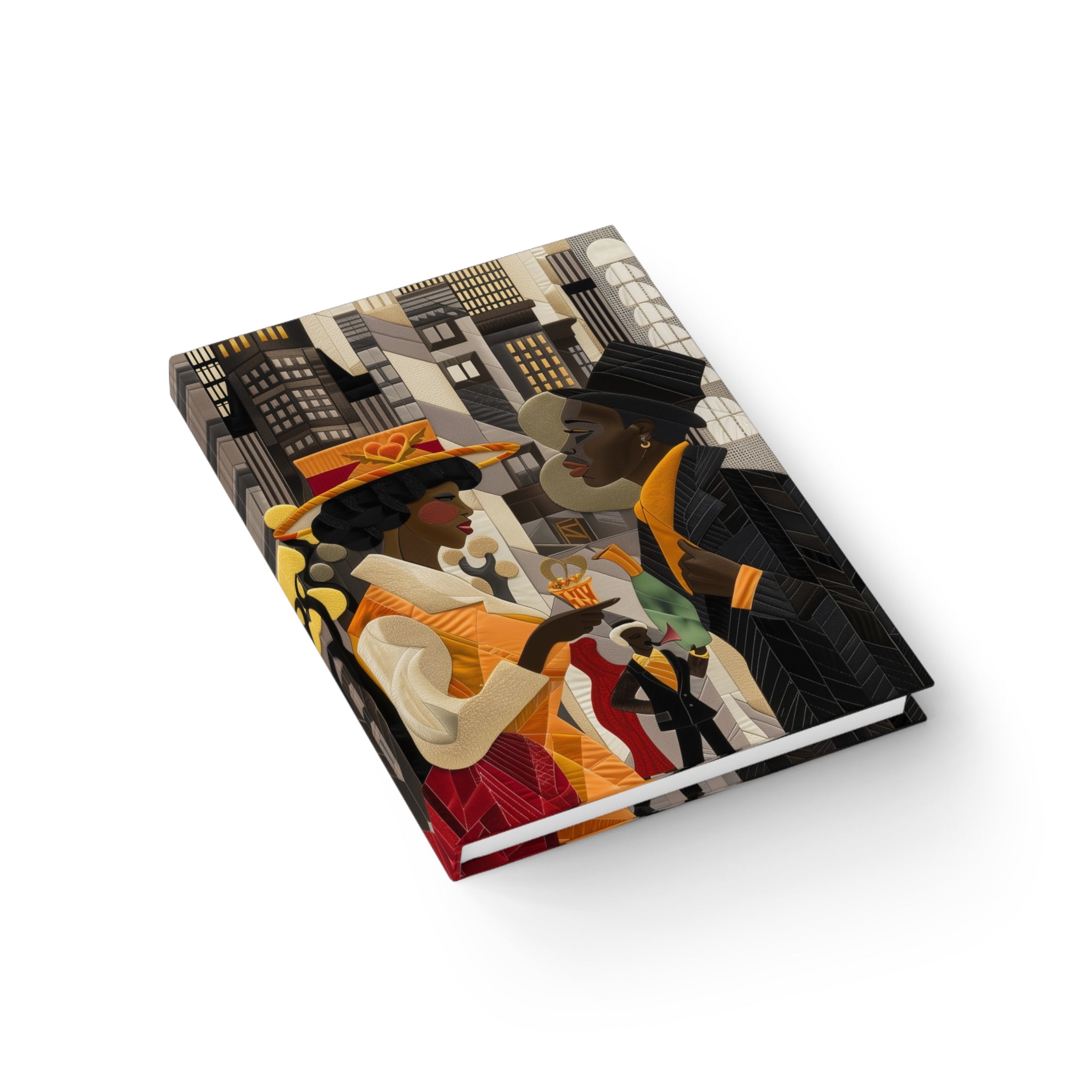 Black Couple Journal featuring a Harlem Renaissance-era African American couple in New York City. A stylish artist sketchbook perfect for writing, journaling, and celebrating Black culture and history.