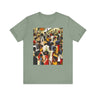 Juneteenth Celebration Tee Shirt featuring an Afrocentric design of Black people enjoying an outdoor picnic and family reunion. Adult unisex top honoring African American heritage, freedom, and cultural pride.