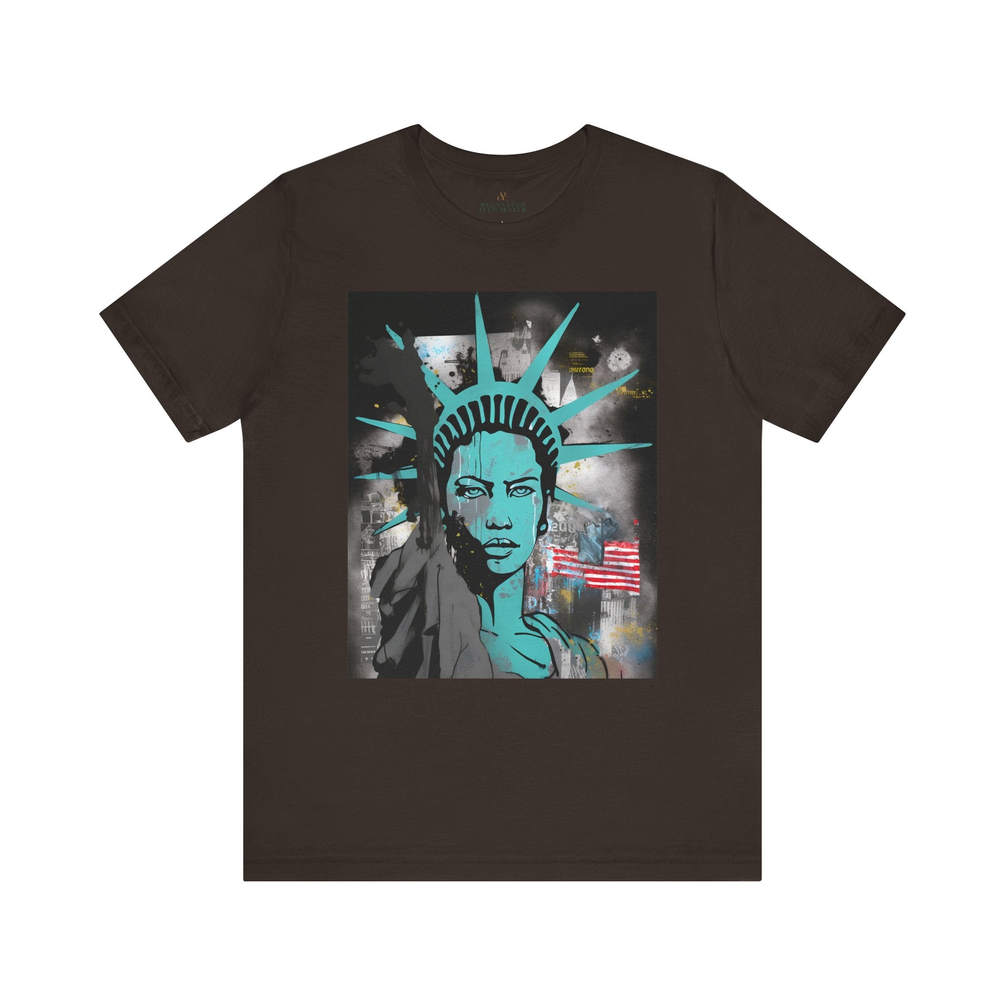 Statue of Liberty Tee African American Woman in brown - Style 09