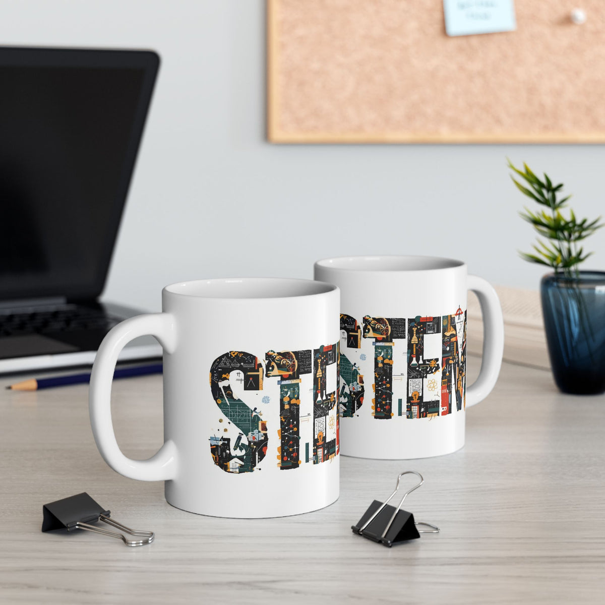 STEM Coffee Mug - Science Technology Engineering Math Graphic Art -  Teacher Scientist Gift (Style 06) Printify