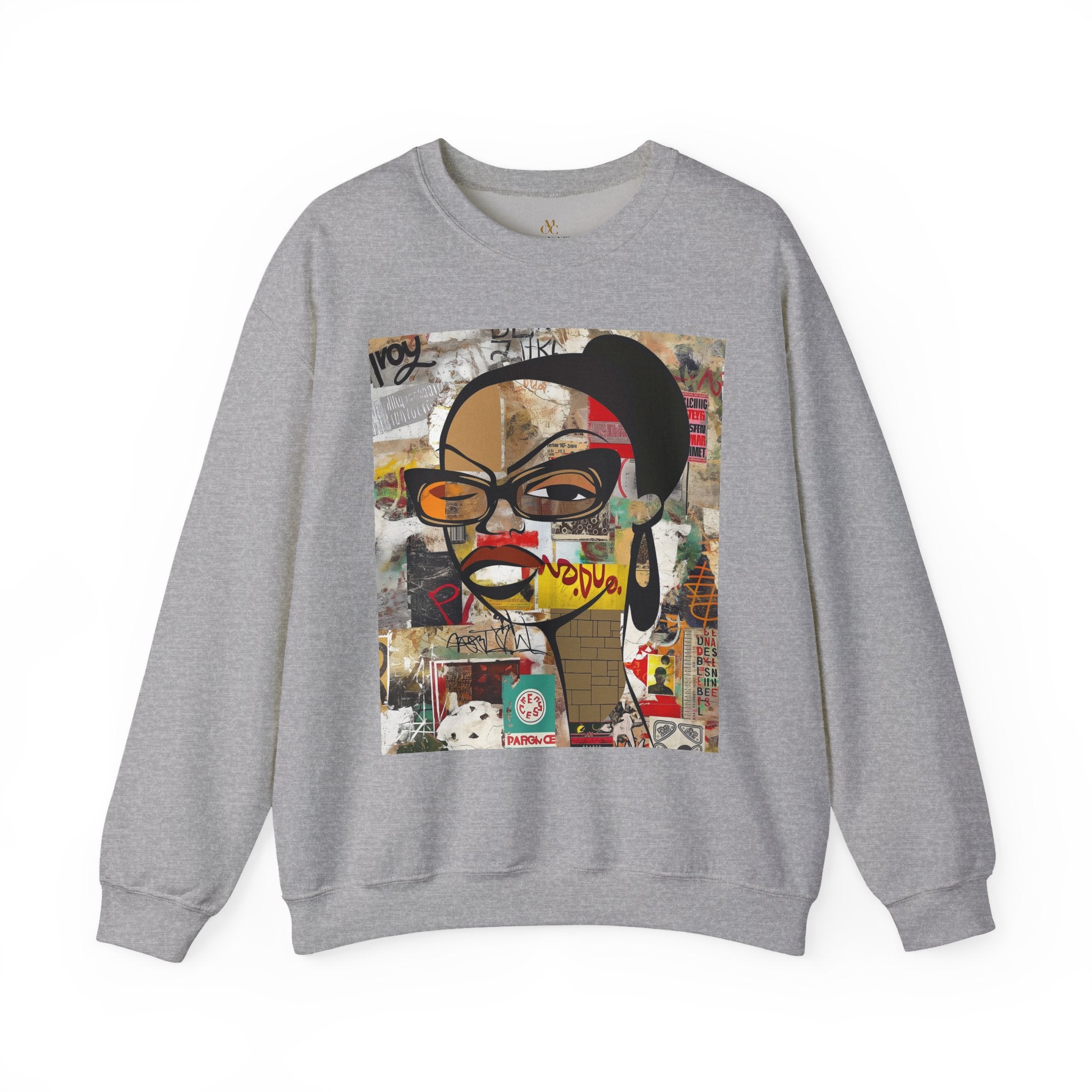Boss Babe sweatshirt featuring an abstract cartoon Black girl named Markeisha in bold graffiti style, celebrating confidence, melanin, and empowerment.