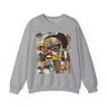 Boss Babe sweatshirt featuring an abstract cartoon Black girl named Markeisha in bold graffiti style, celebrating confidence, melanin, and empowerment.